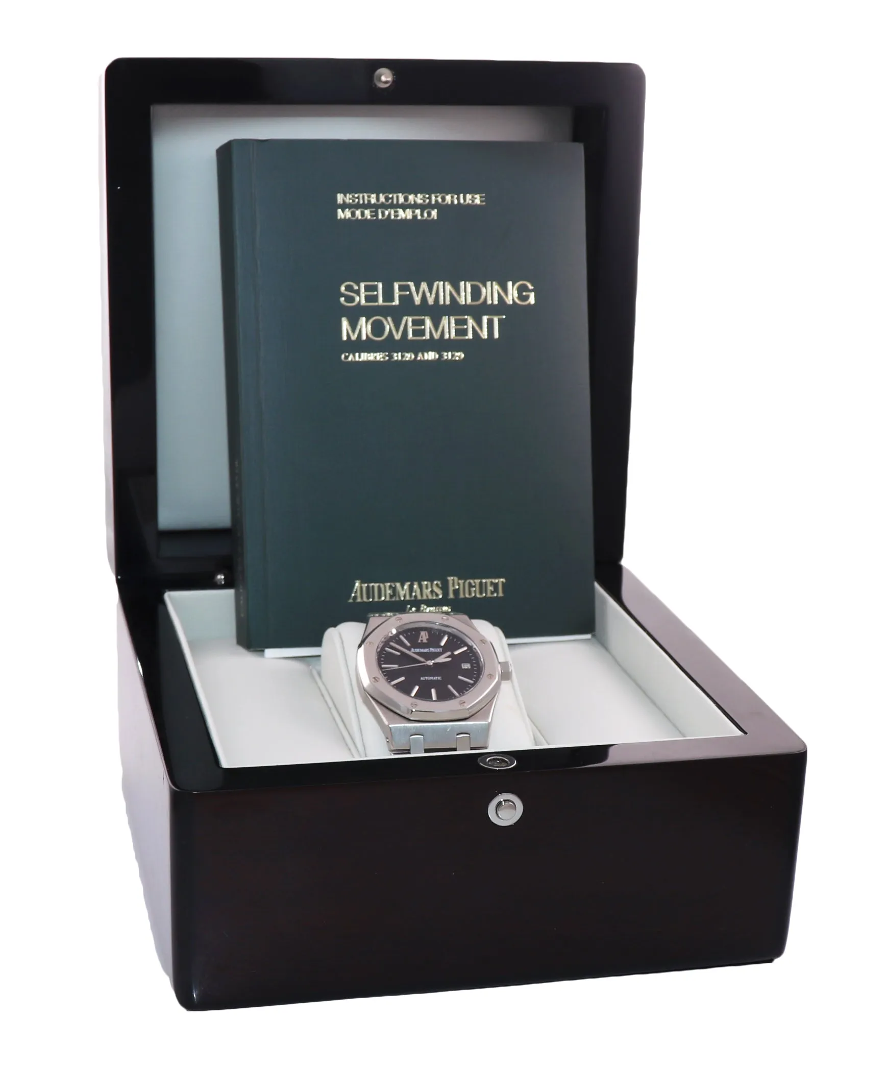 MINT Audemars Piguet Royal Oak Black Stick Dial 39mm Steel 15300 Date Watch Box