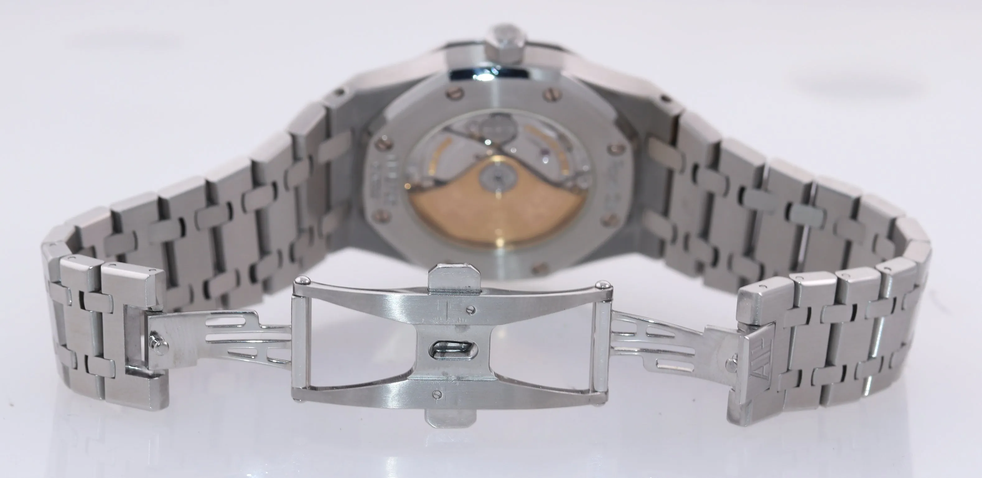 MINT Audemars Piguet Royal Oak Black Stick Dial 39mm Steel 15300 Date Watch Box