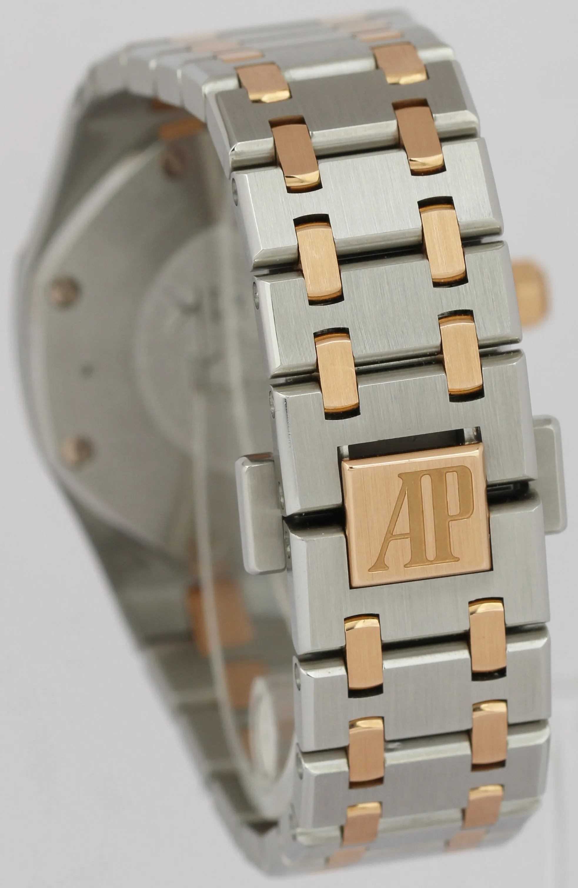 MINT Audemars Piguet Royal Oak Pink Dial 18K Rose Gold Steel 33mm Watch 67650SR