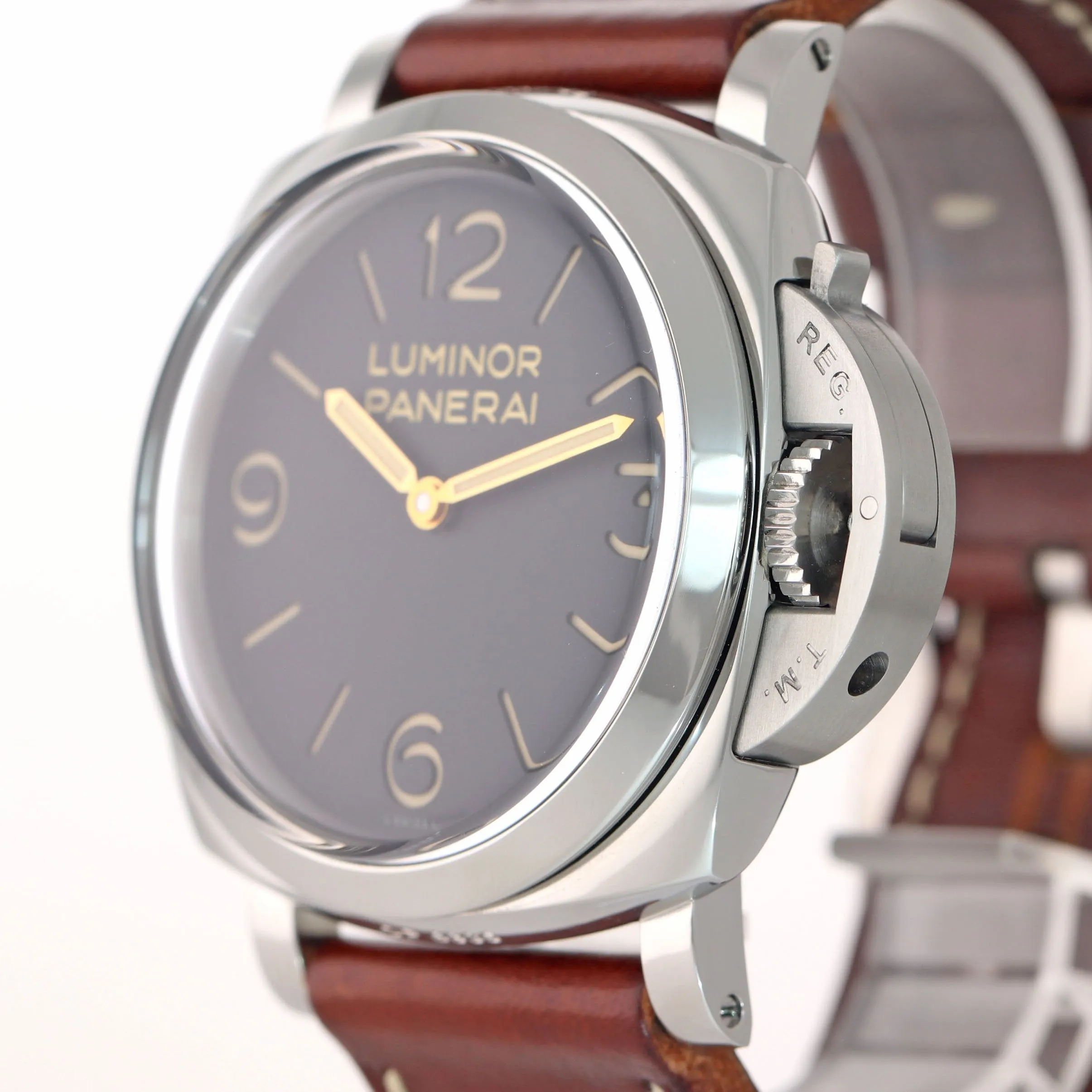 MINT COMPLETE Panerai PAM 372 Luminor 3 Day Steel 47mm N 1950 Manual Wind Watch
