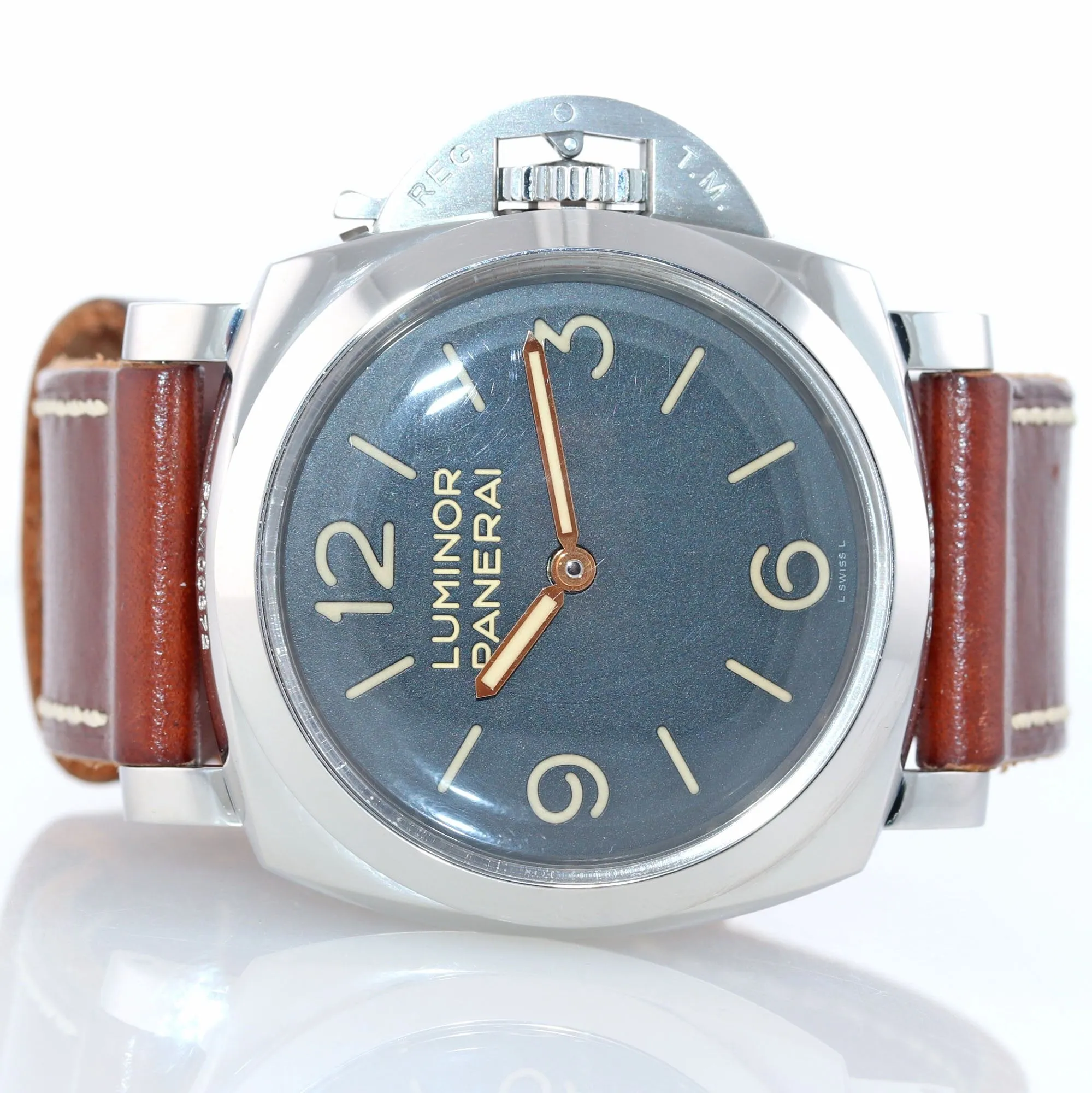MINT COMPLETE Panerai PAM 372 Luminor 3 Day Steel 47mm N 1950 Manual Wind Watch