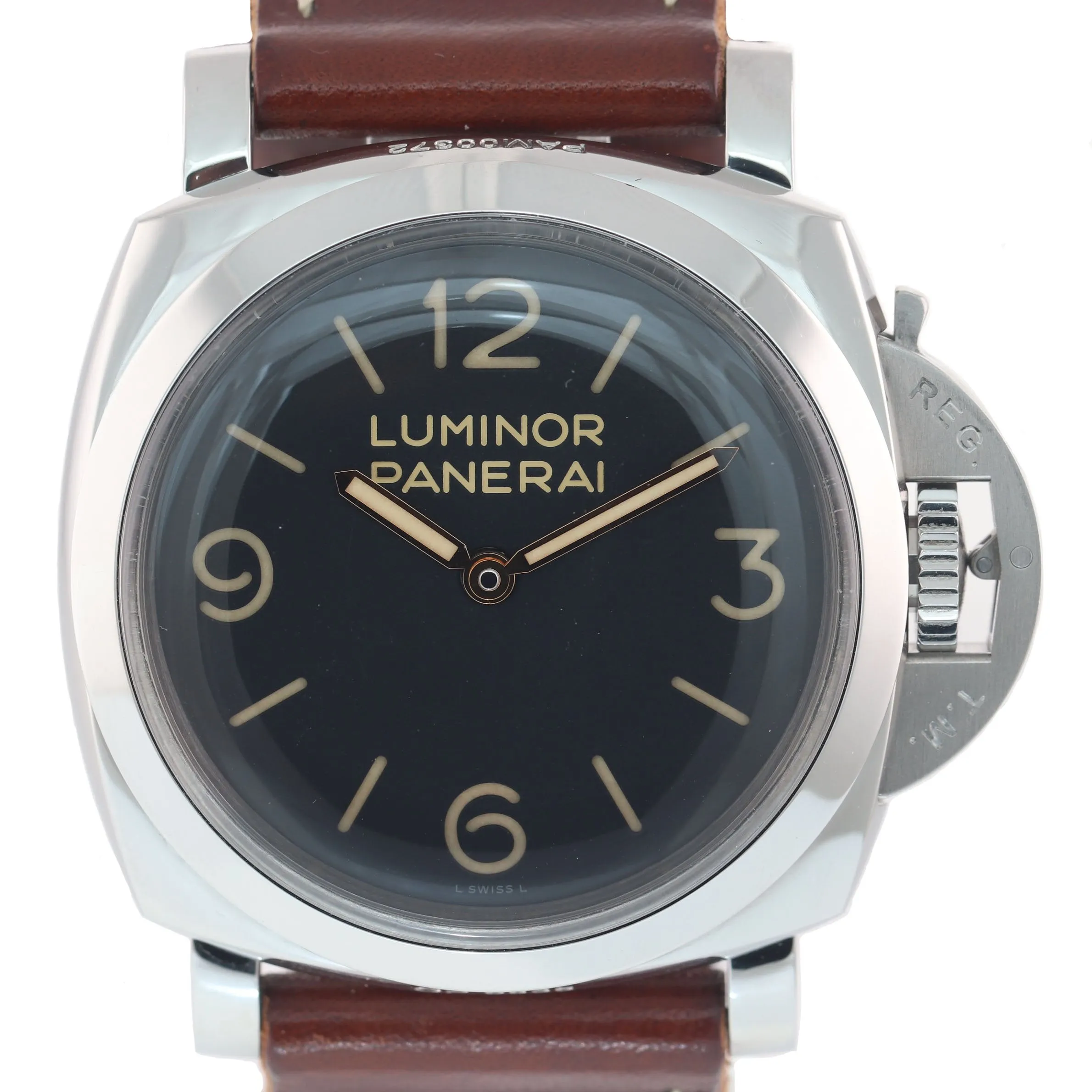 MINT COMPLETE Panerai PAM 372 Luminor 3 Day Steel 47mm N 1950 Manual Wind Watch
