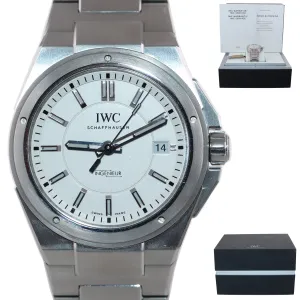 MINT IWC Ingenieur White 40mm Stainless Steel Date  IW323904 3239 3239-04 Watch