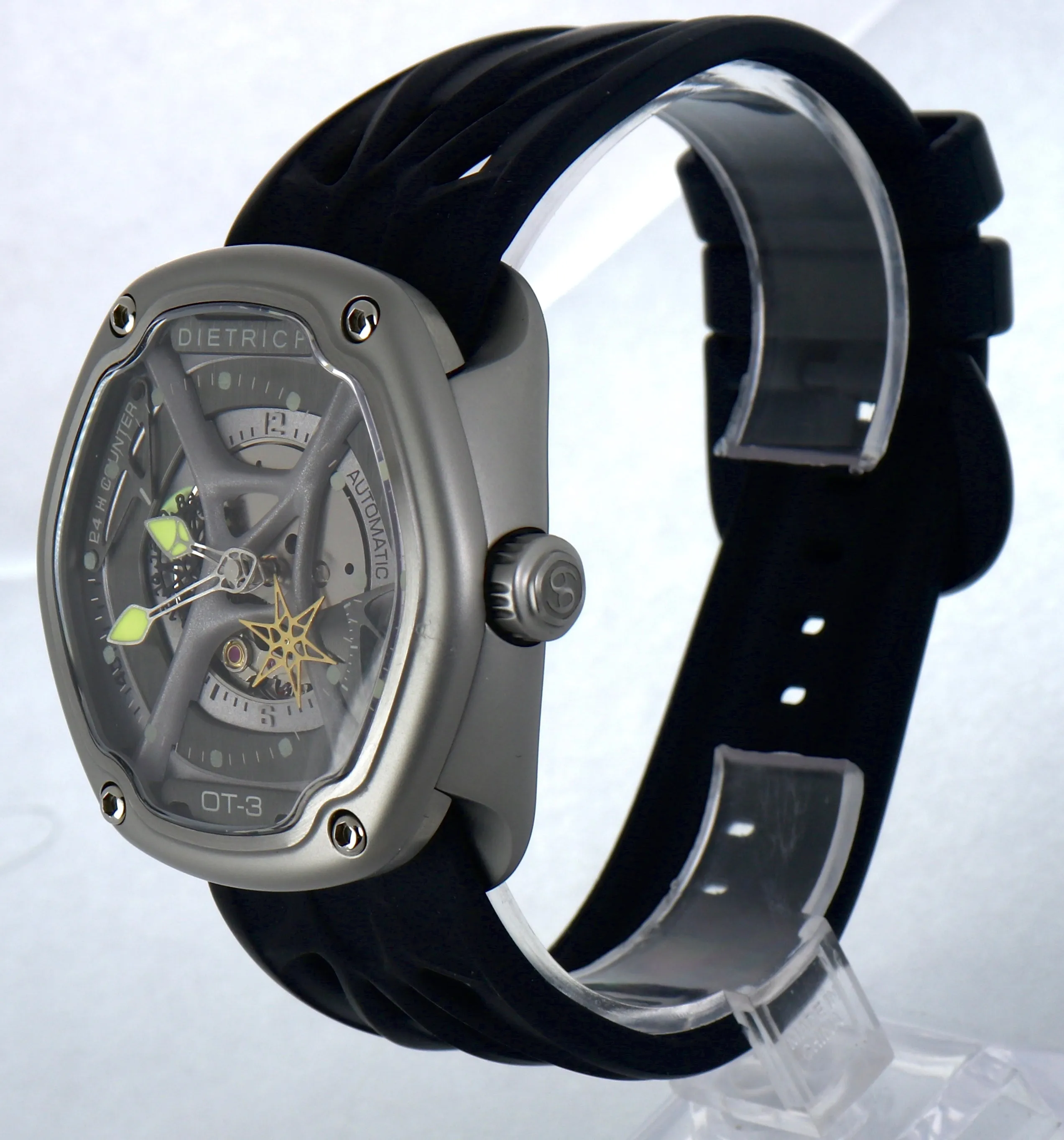 Mint Men's Dietrich OT-3 Grey Black Stainless Automatic Open Concept Watch