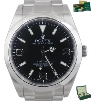MINT Men's Rolex Explorer I Black Arabic 39mm 214270 G Stainless Steel Oyster