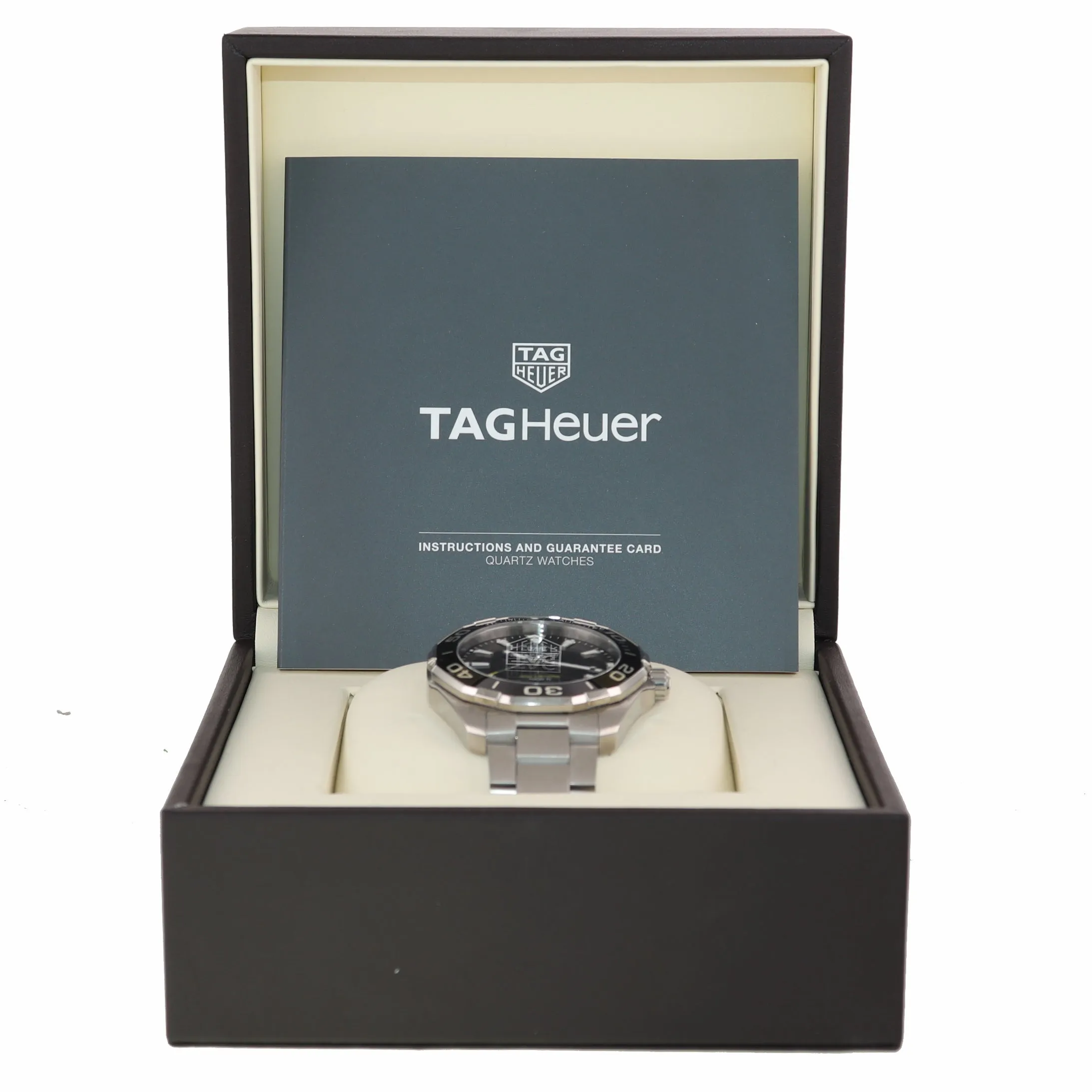 MINT PAPERS Tag Heuer Aquaracer Steel WAY101C Black 43mm Quartz Date Dive Watch