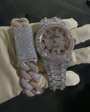 MOISSANITE AP WATCH & Bracelet set W 221
