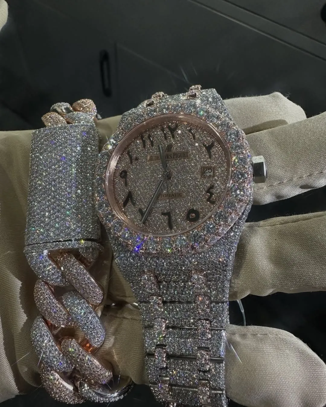 MOISSANITE AP WATCH & Bracelet set W 221