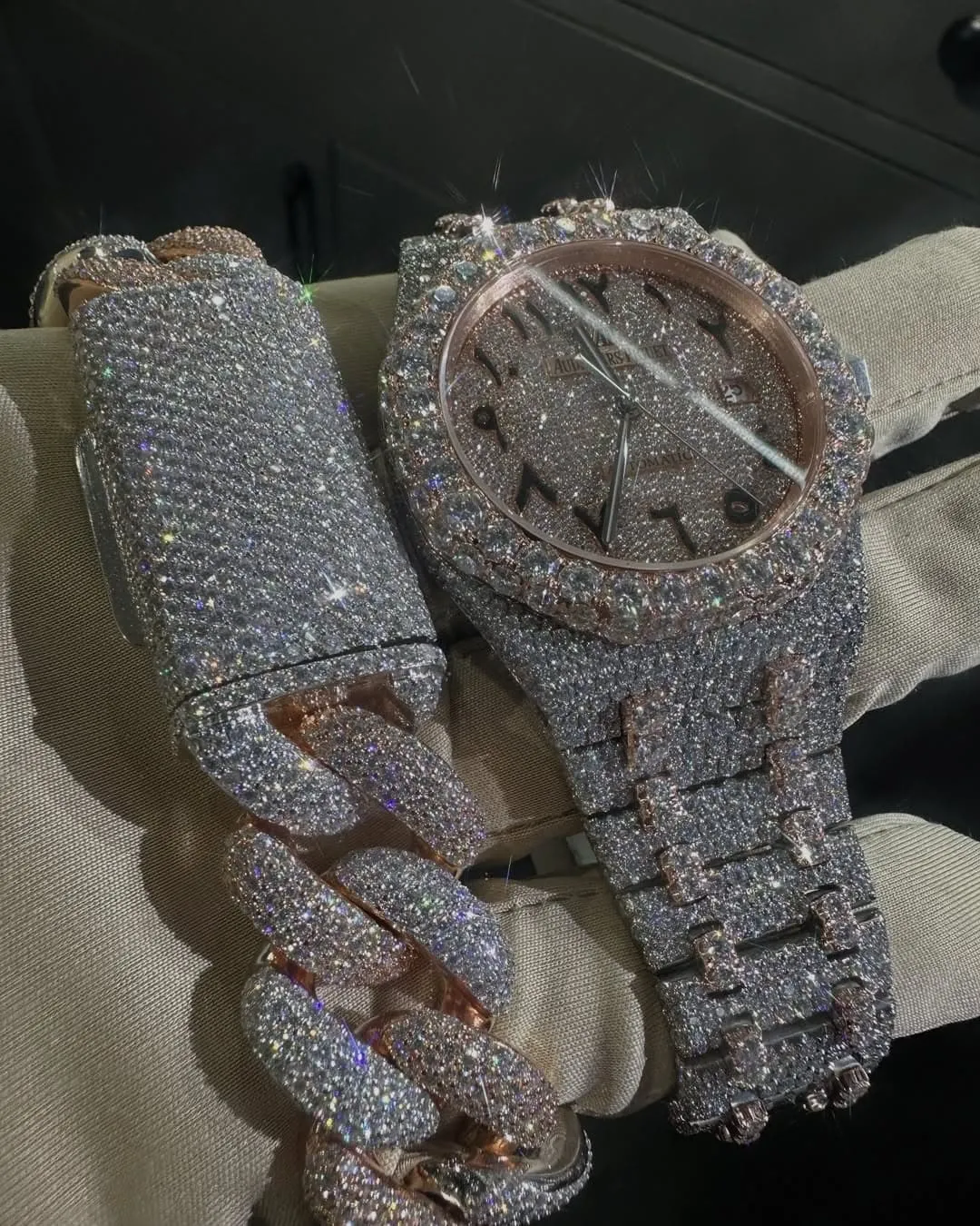 MOISSANITE AP WATCH & Bracelet set W 221