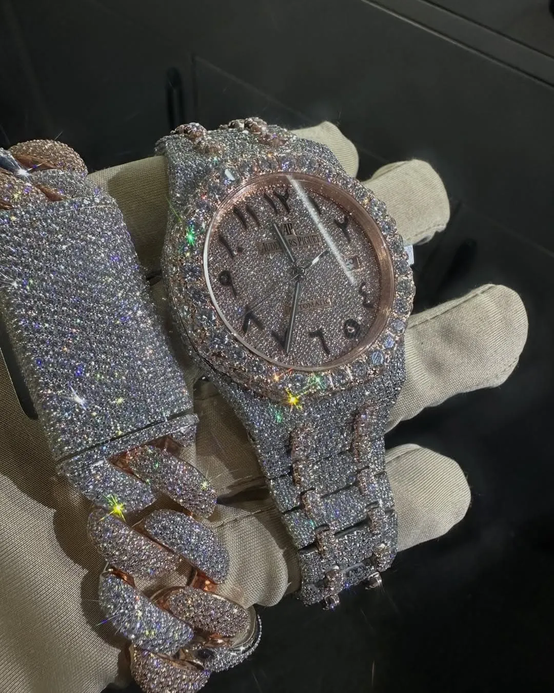 MOISSANITE AP WATCH & Bracelet set W 221