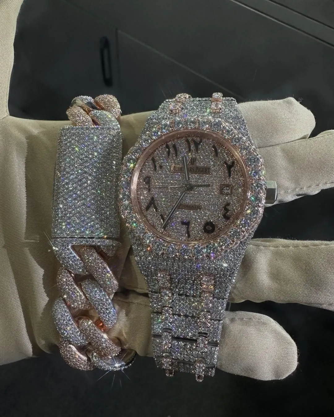 MOISSANITE AP WATCH & Bracelet set W 221