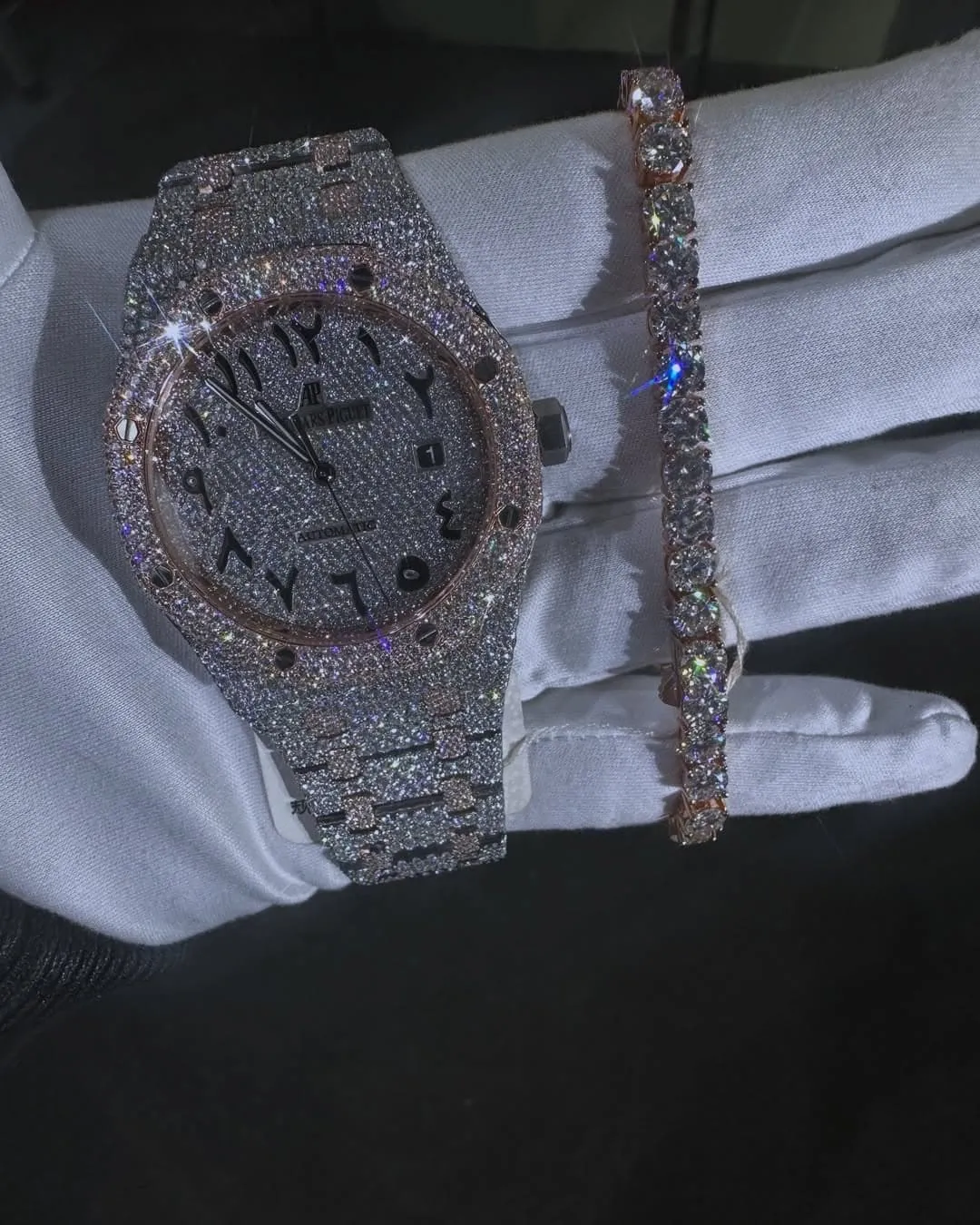 MOISSANITE AP WATCH & Bracelet set W 246