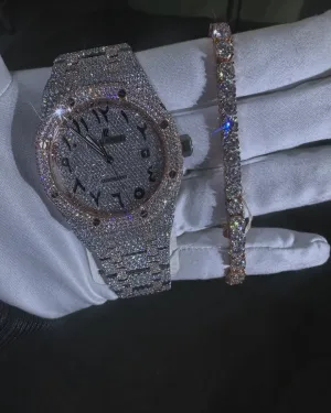 MOISSANITE AP WATCH & Bracelet set W 246
