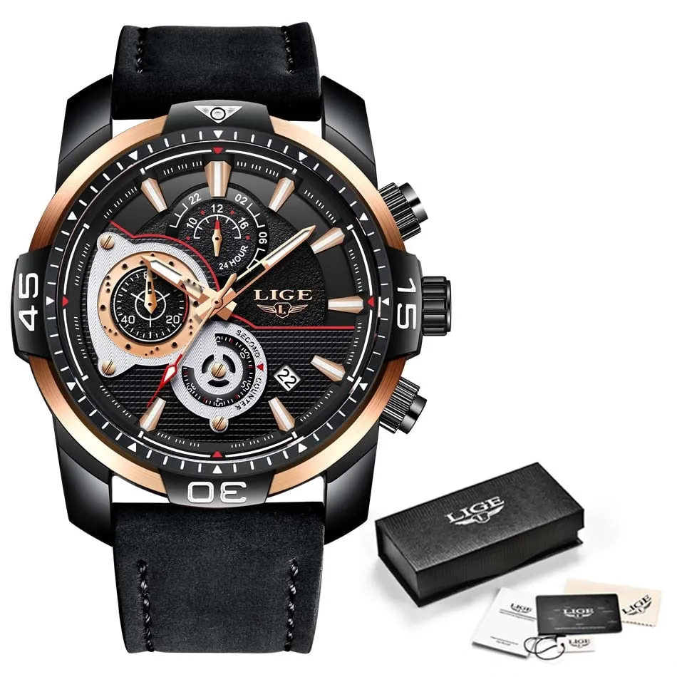 MONTRE TOP MARQUE DE LUXE EN CUIR