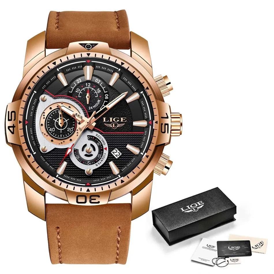 MONTRE TOP MARQUE DE LUXE EN CUIR