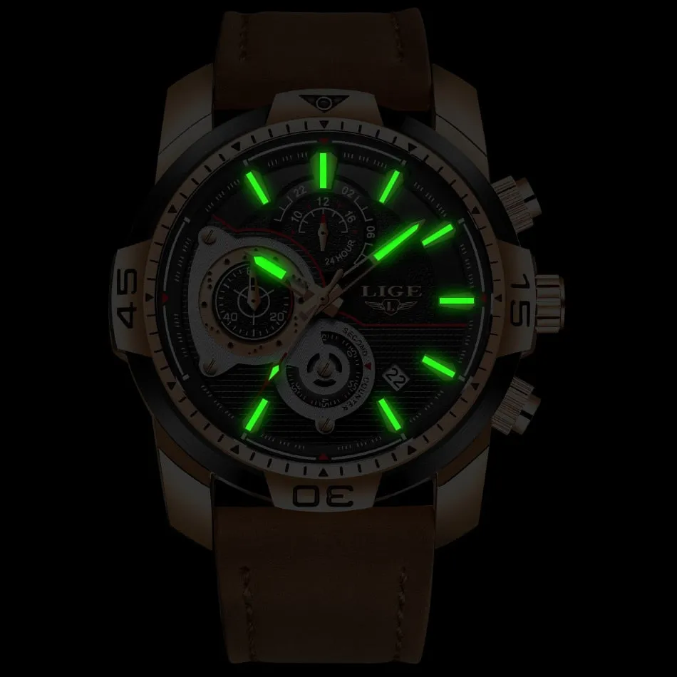 MONTRE TOP MARQUE DE LUXE EN CUIR