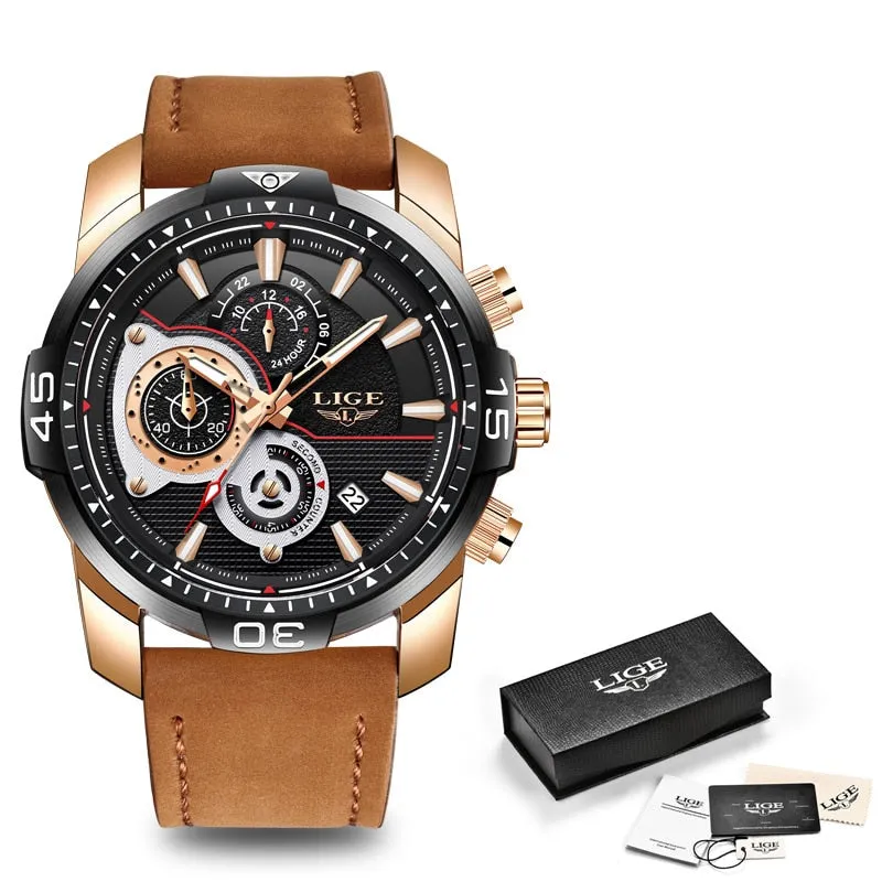 MONTRE TOP MARQUE DE LUXE EN CUIR