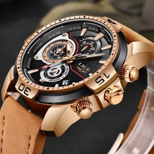 MONTRE TOP MARQUE DE LUXE EN CUIR