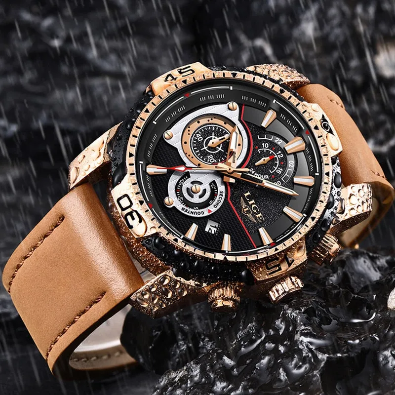 MONTRE TOP MARQUE DE LUXE EN CUIR
