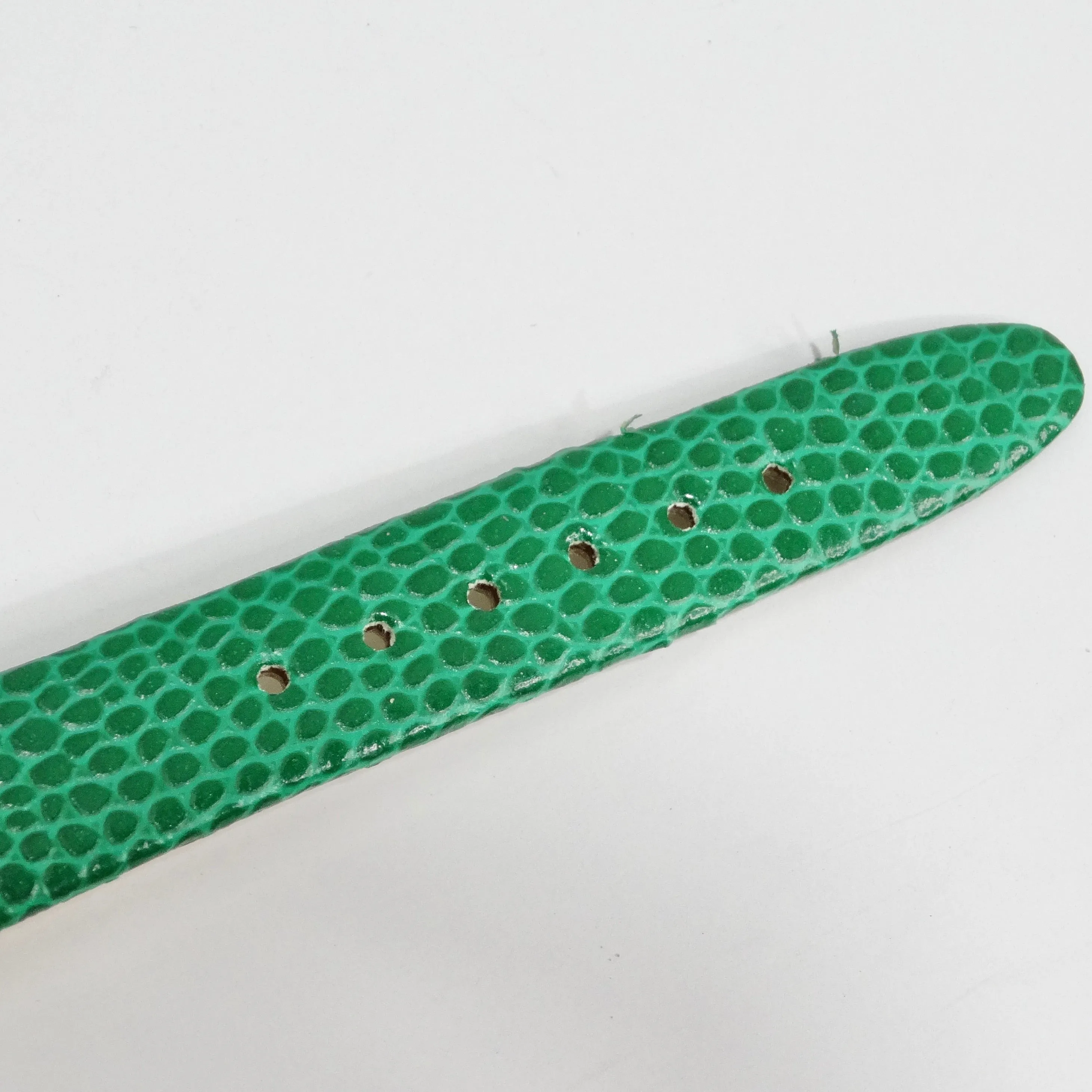 Moschino 1980s Green Lizard Embossed Watch
