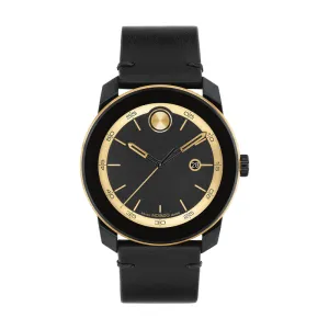 Movado Bold TR90 Black and Gold Dial Watch