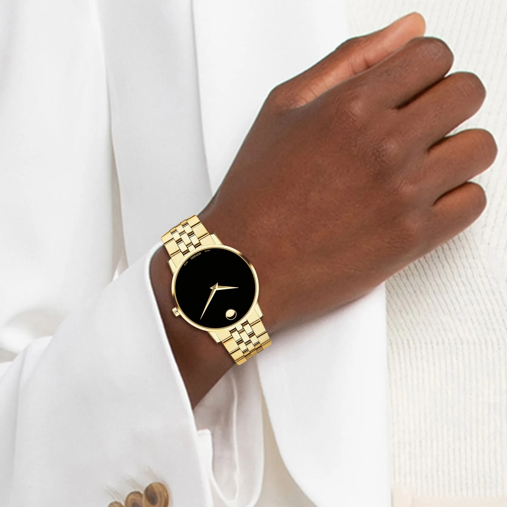 Movado Museum Classic Men's Gold Tone Black Dial Watch