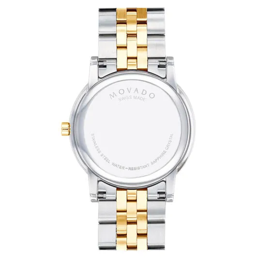 Movado Museum Classic Mens Two Tone Diamond and Black Dial Watch