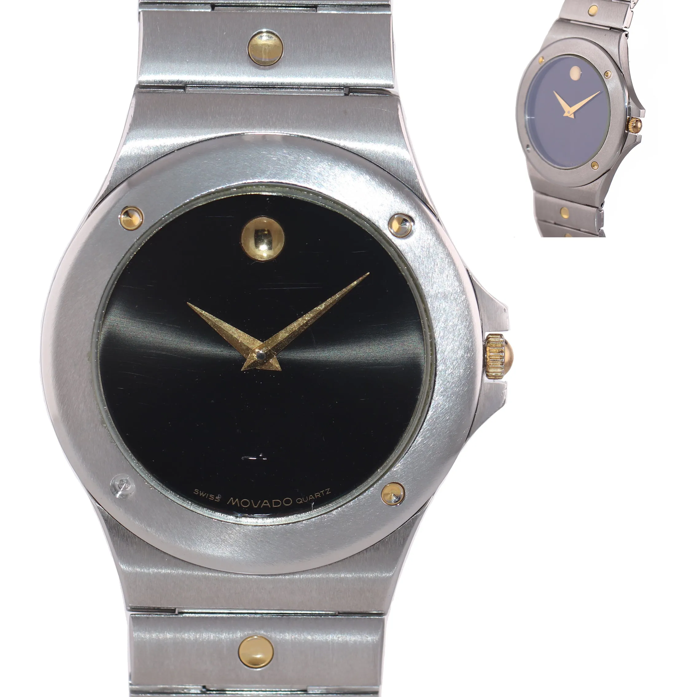 Movado Museum Stainless Steel Gold Tone 86.65.877.02 Quartz Watch