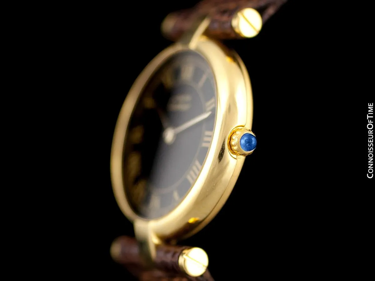 Must De Cartier Vendome Ladies Vermeil Watch - 18K Gold Over Sterling Silver