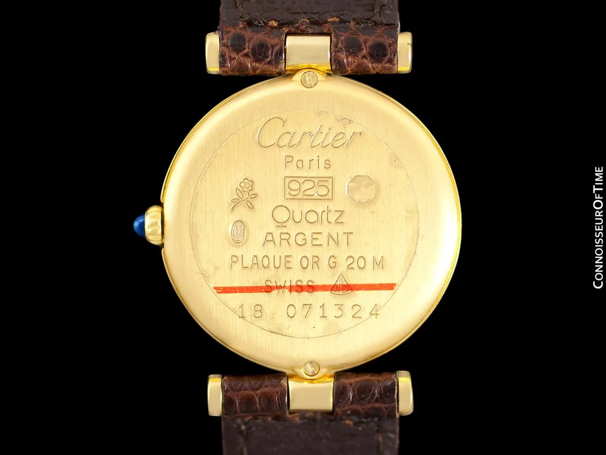 Must De Cartier Vendome Ladies Vermeil Watch - 18K Gold Over Sterling Silver