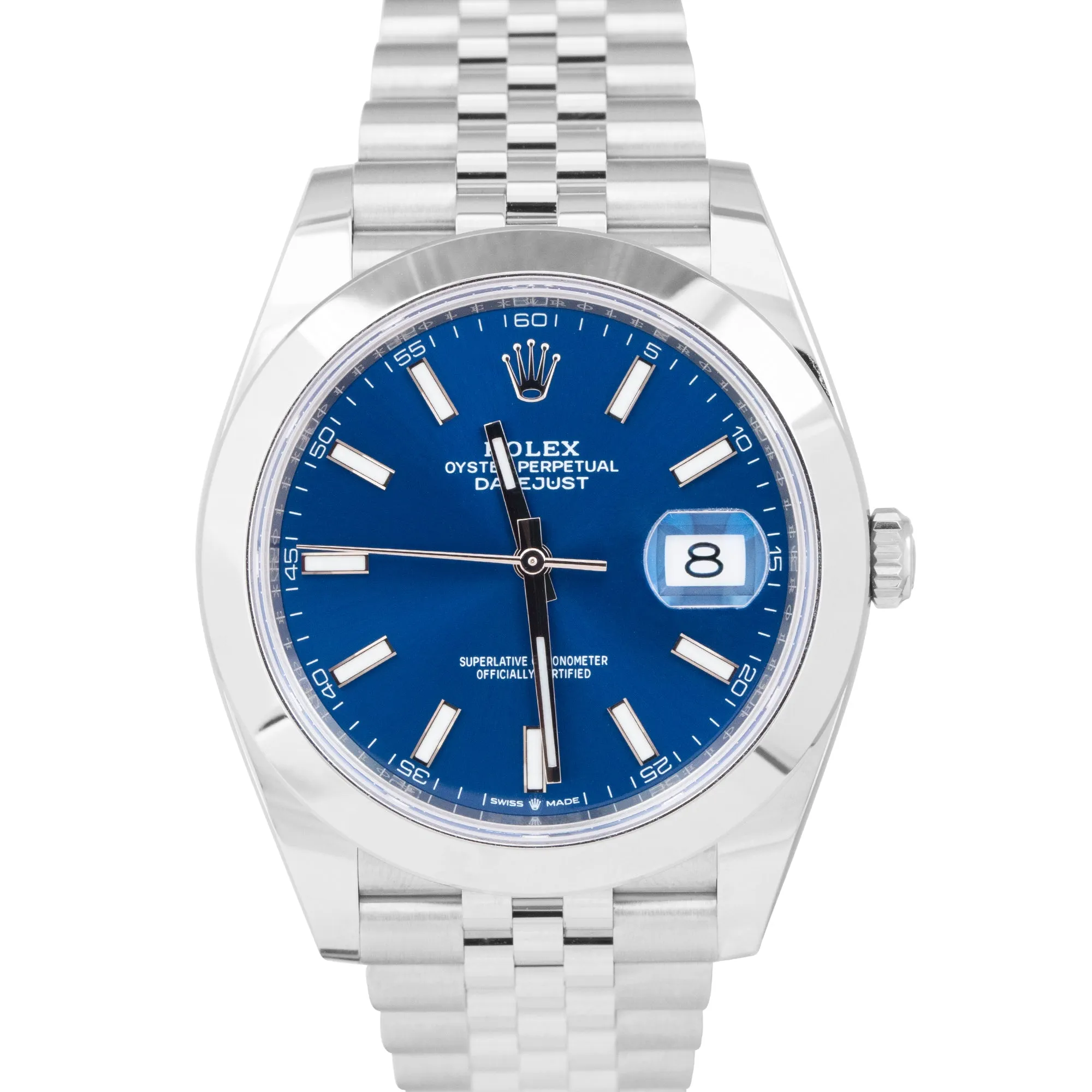 NEW 2022 Rolex DateJust 41 Blue 41mm Stainless Steel Jubilee Watch 126300 B P