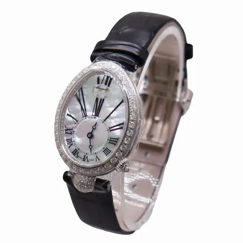 NEW! Breguet Ladies Reine De Naples White Gold 33mm White MOP Roman Dial Watch Ref# 8928BB51944DD0D3L
