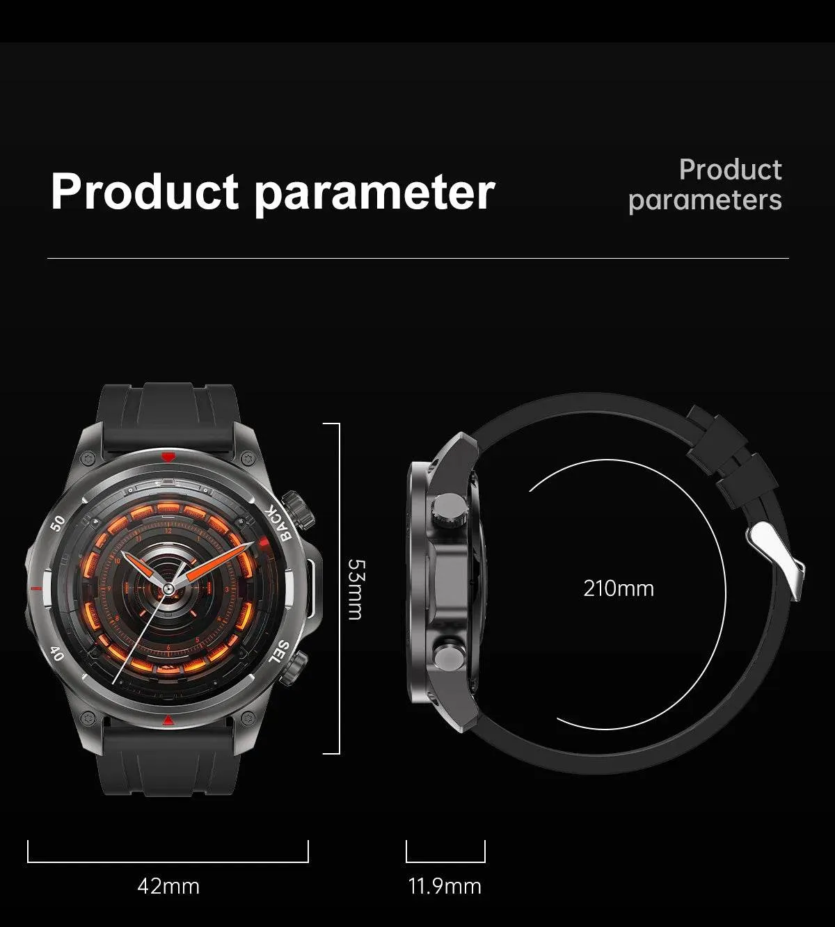 New high-end men's smart Bluetooth call smartwatch IP67 GPS sports fitness 410mAh large battery with flashlight smartwatch