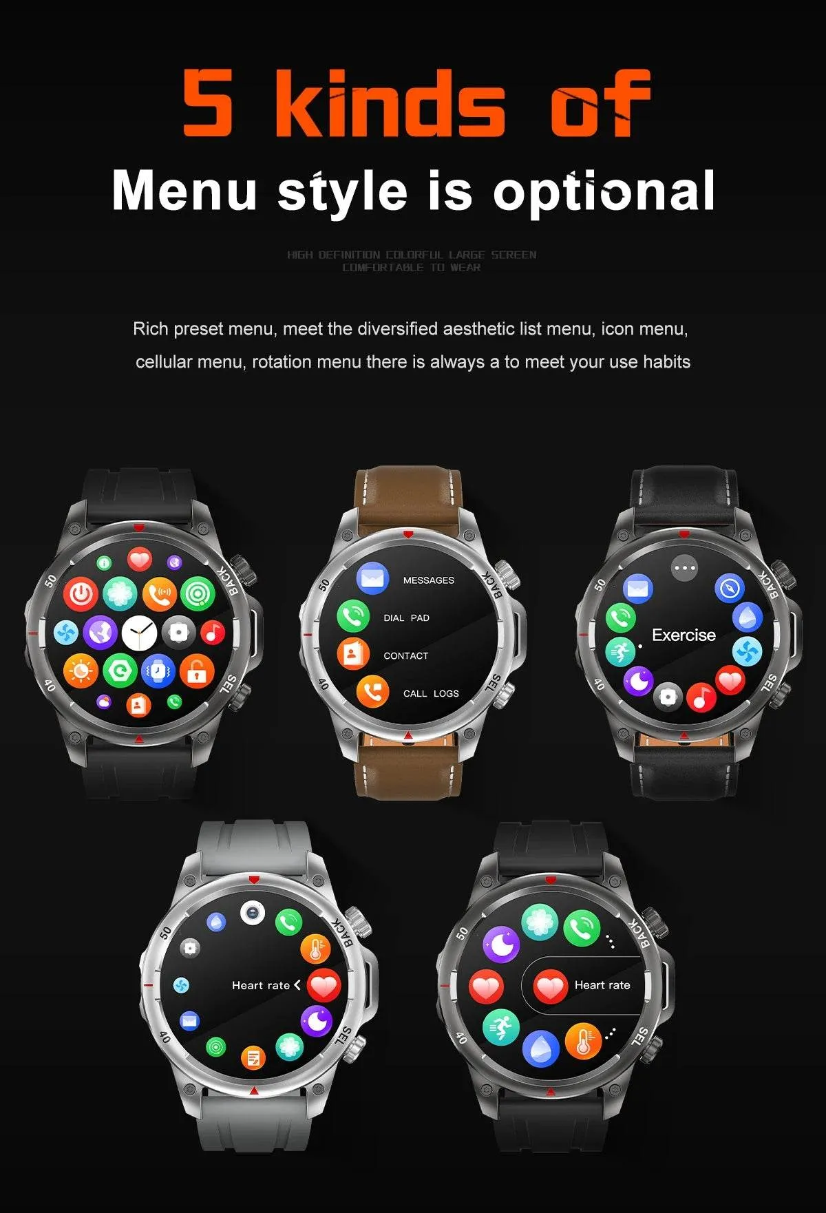 New high-end men's smart Bluetooth call smartwatch IP67 GPS sports fitness 410mAh large battery with flashlight smartwatch