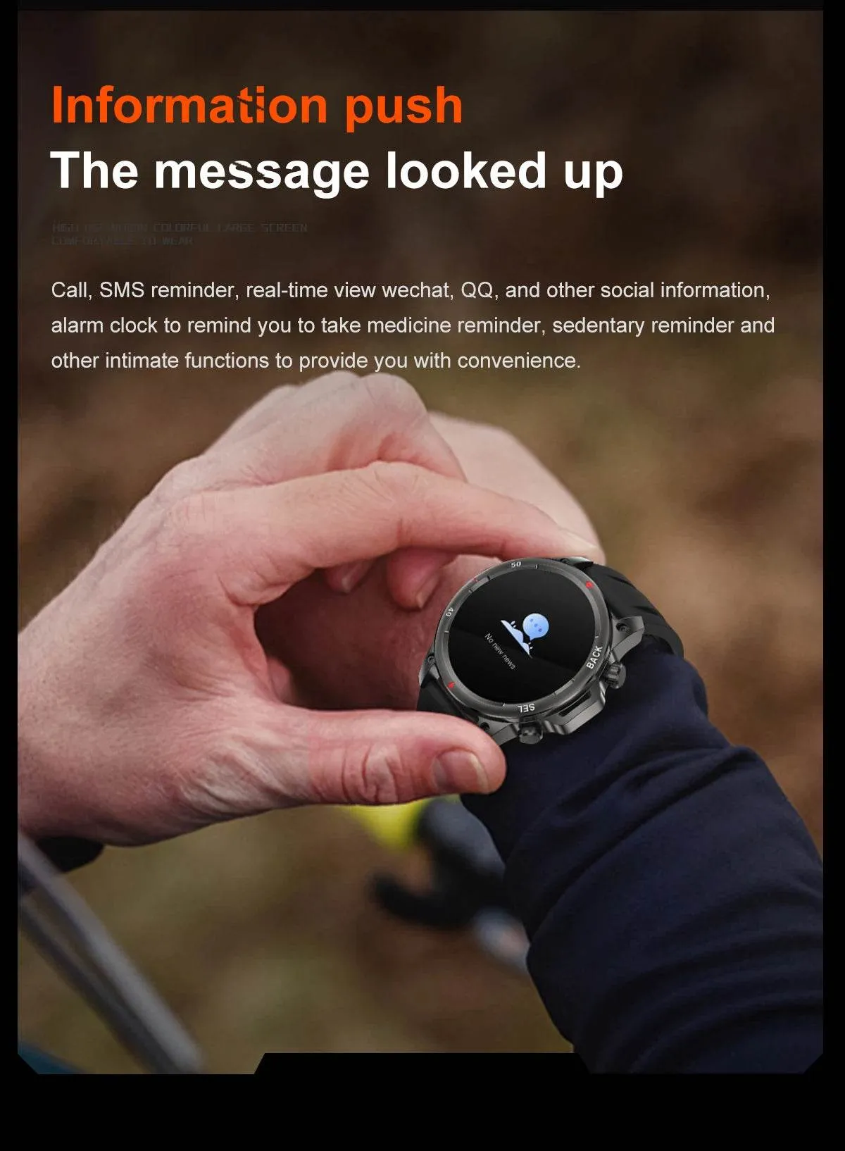 New high-end men's smart Bluetooth call smartwatch IP67 GPS sports fitness 410mAh large battery with flashlight smartwatch