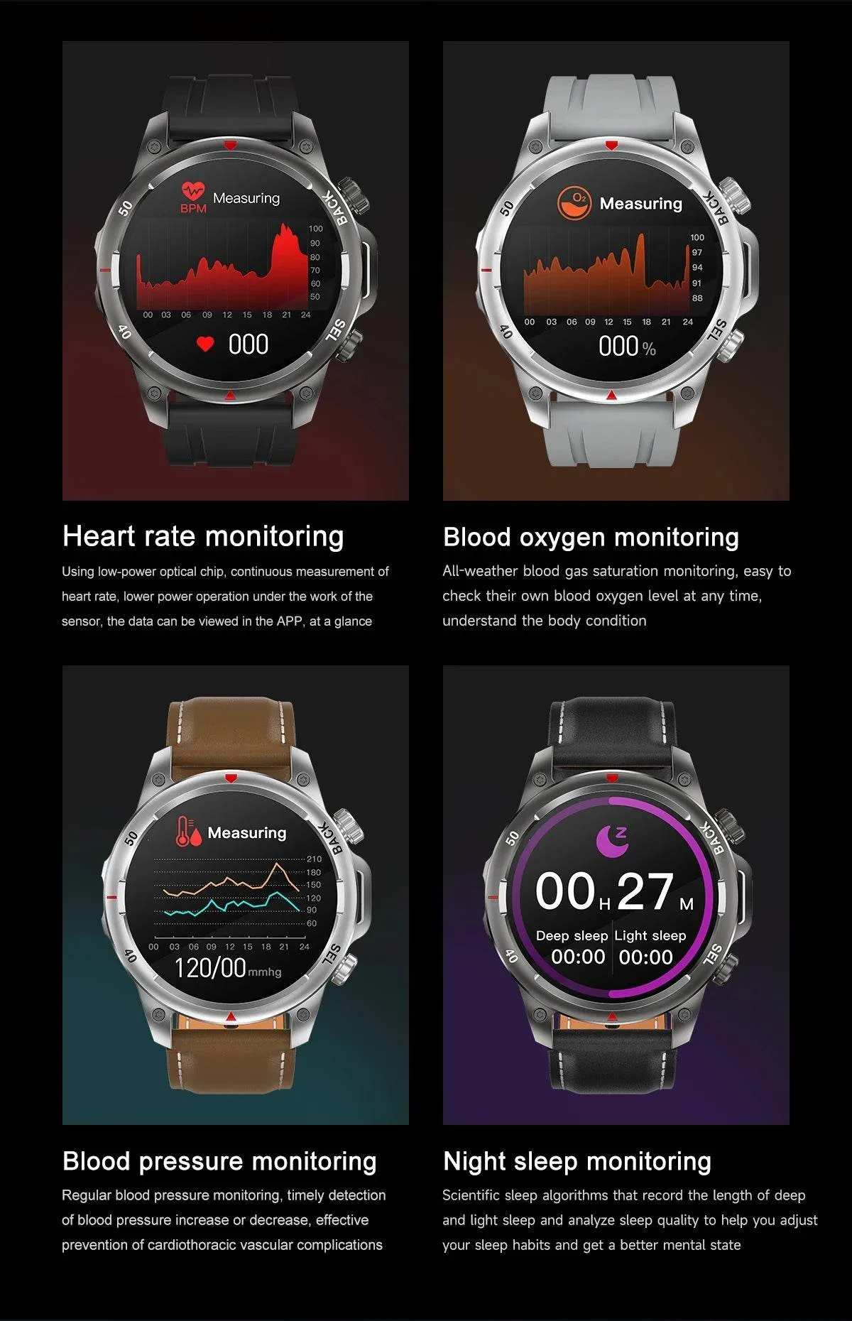 New high-end men's smart Bluetooth call smartwatch IP67 GPS sports fitness 410mAh large battery with flashlight smartwatch