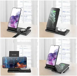 New in box! Hoidokly 2 in 1 Wireless Charger, Dual Charging Stand 10W Fast Charging Station for IQ Enabled Phones, Watches & Airpods!