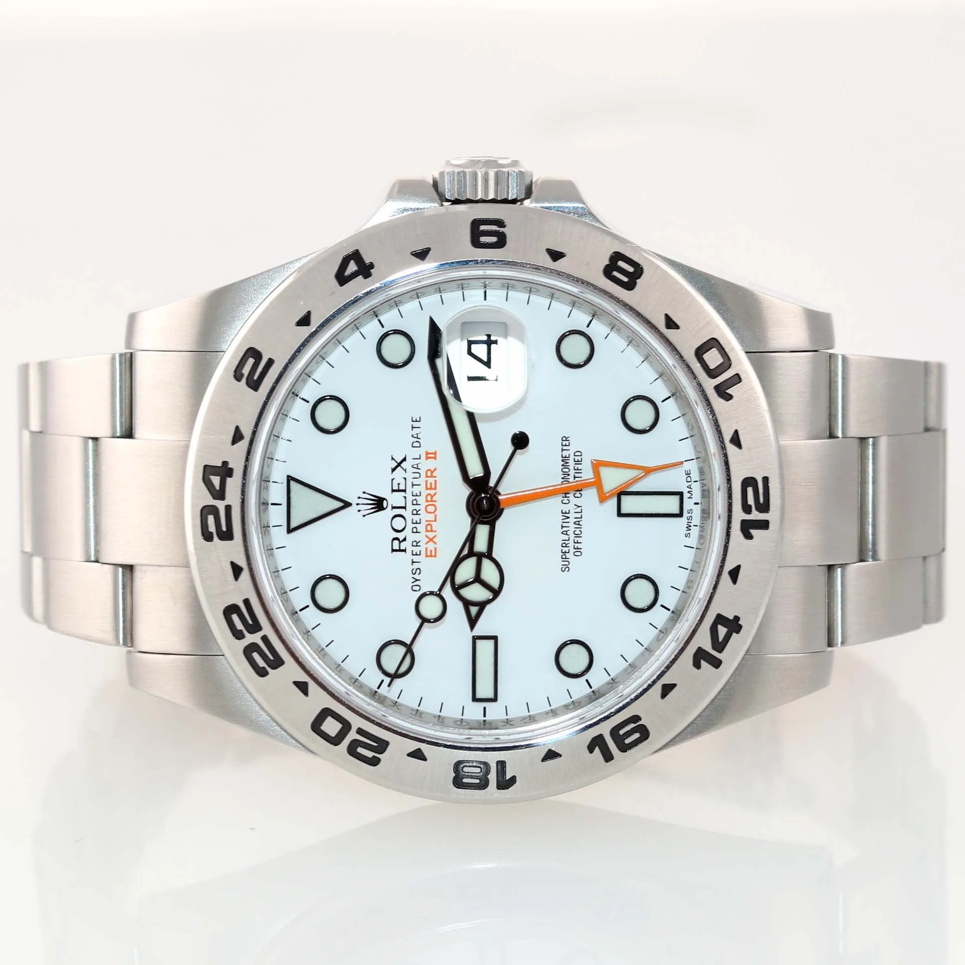 NEW PAPERS 2019 Rolex Explorer II 42mm 216570 White Polar Steel GMT Date Watch
