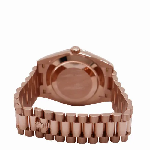 NEW! Rolex Men's Day-Date 18K Rose Gold 41mm Chocolate Diamond Baguette Dial Watch Reference #: 228235