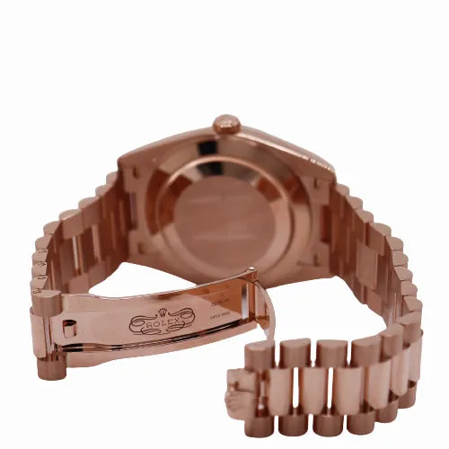 NEW! Rolex Men's Day-Date 18K Rose Gold 41mm Chocolate Diamond Baguette Dial Watch Reference #: 228235
