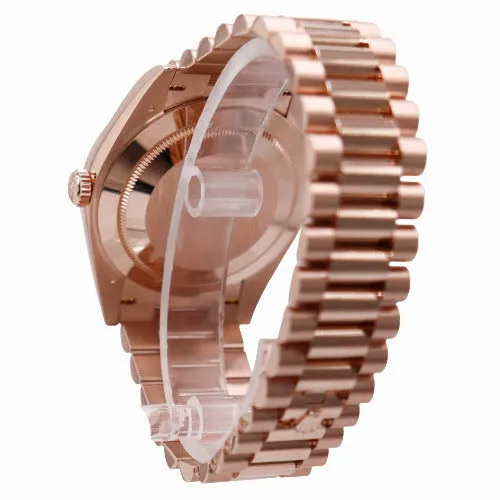 NEW! Rolex Men's Day-Date 18K Rose Gold 41mm Chocolate Diamond Baguette Dial Watch Reference #: 228235