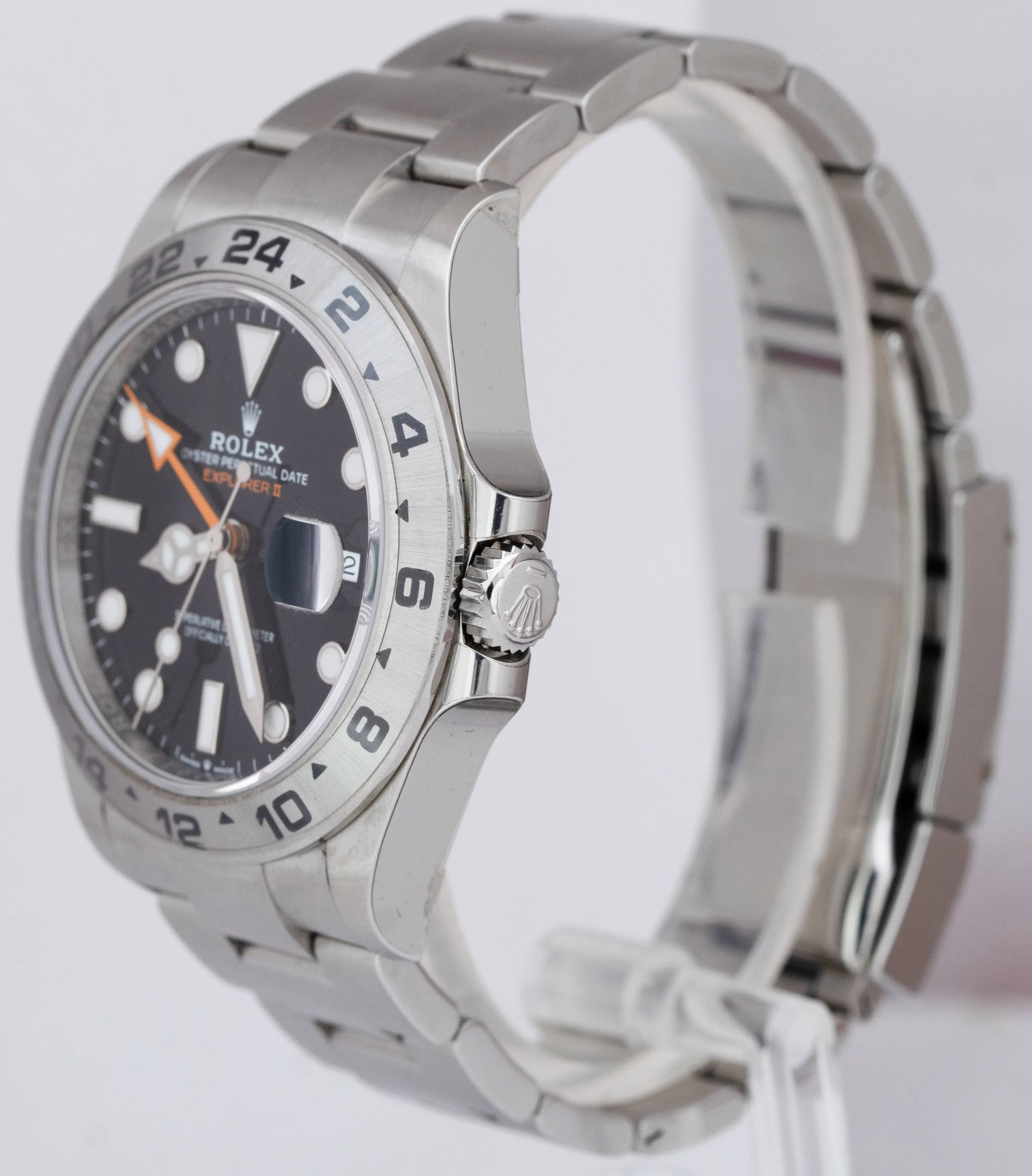 NEW STICKERED 2021 Rolex Explorer II 42mm Black Orange Steel Date Watch 226570