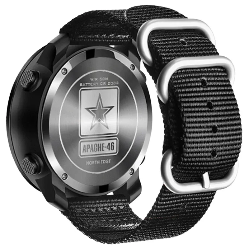 North Edge APACHE-46 Men's Outdoor Sports Watch | Pedometer, Thermometer, Altimeter
