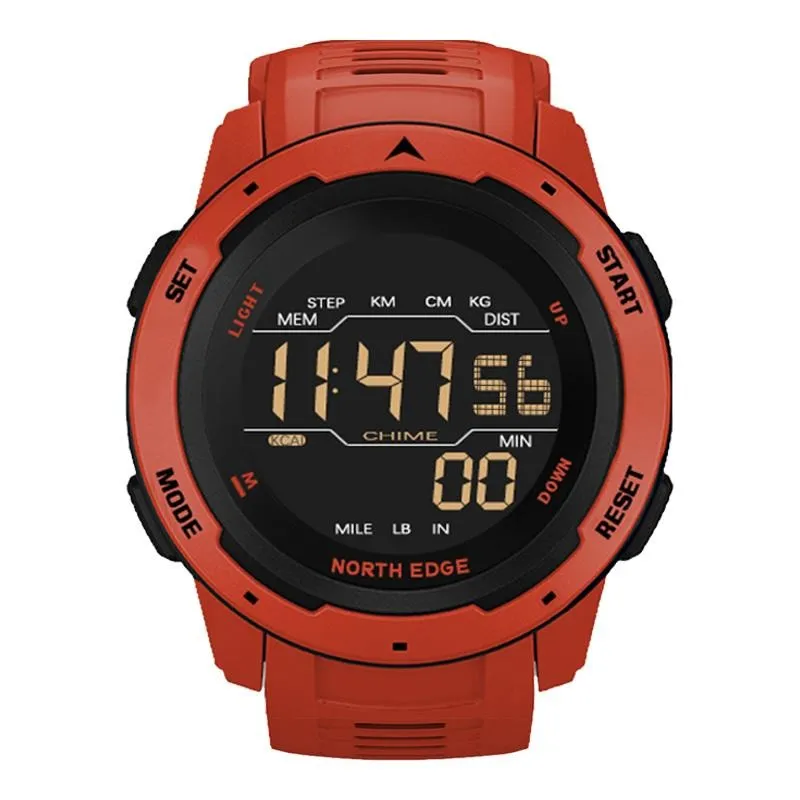 North Edge MARS Men's Military Sports Watch – Yellow | Dual Time & Pedometer