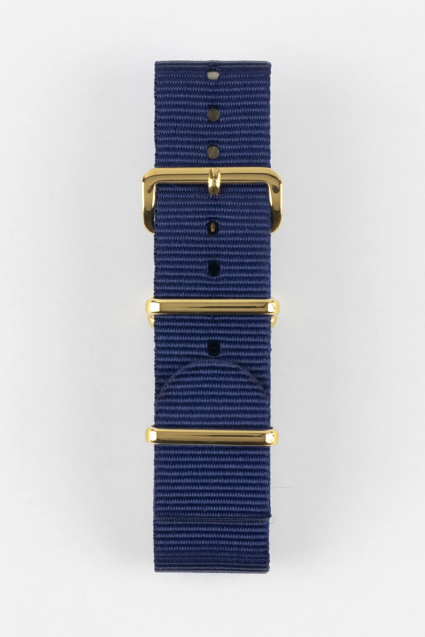 Nylon Watch Strap in BLUE with Gold Buckle and Keepers