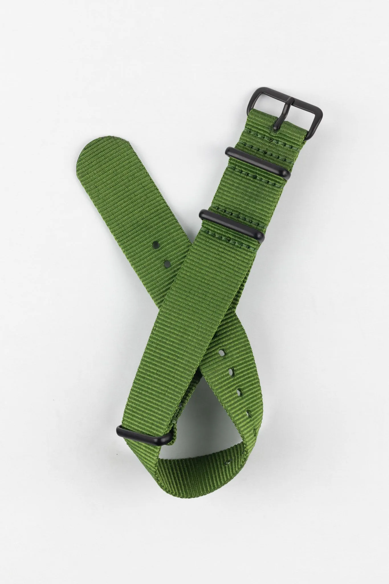 Nylon Watch Strap in GREEN with PVD Buckle and Keepers