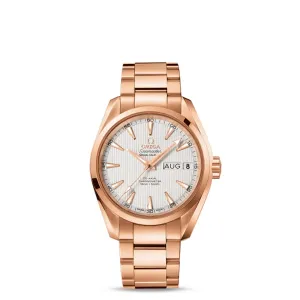 Omega Aqua Terra 150M Seamaster 39mm Watch - Ref: 231.50.39.22.02.001 - White Index Dial, 18K Rose Gold Bracelet
