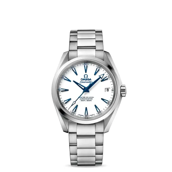 Omega Aqua Terra 150M Seamaster 39mm Watch - Ref: 231.90.39.21.04.001 - White Index Dial, Titanium Bracelet