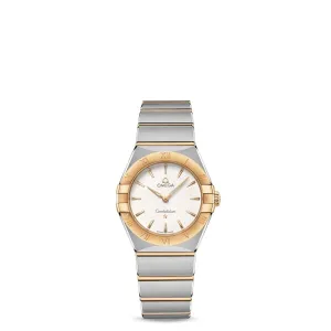 Omega Constellation 28mm Ladies Watch - Ref: 131.20.28.60.02.002 - Silver Index Dial & 18K Yellow Gold Bezel, Two Tone Stainless Steel & 18K Yellow Gold Bracelet