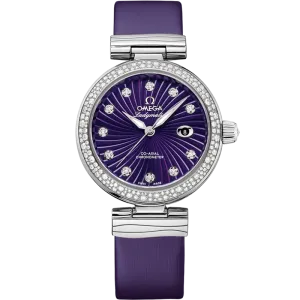 Omega De Ville Ladymatic 34 mm, steel on leather strap